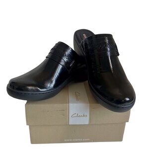 Clarks Collection Womens Black Slip-On Clogs